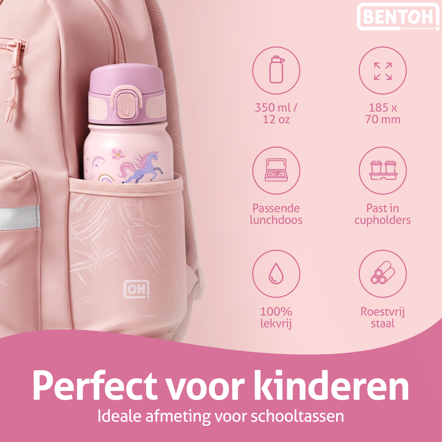 BentOH® Smile luxe drinkfles 350 ml unicorn