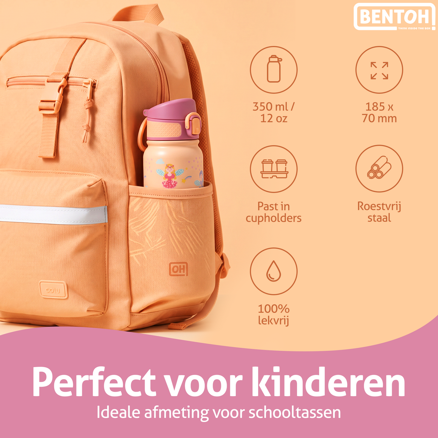 BentOH® Smile luxe drinkfles 350 ml fairy