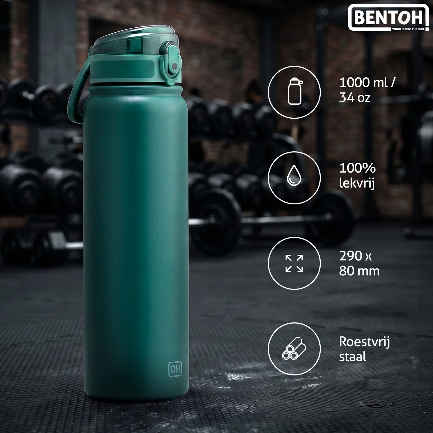 BentOH® Opitant luxe drinkfles groen 1L