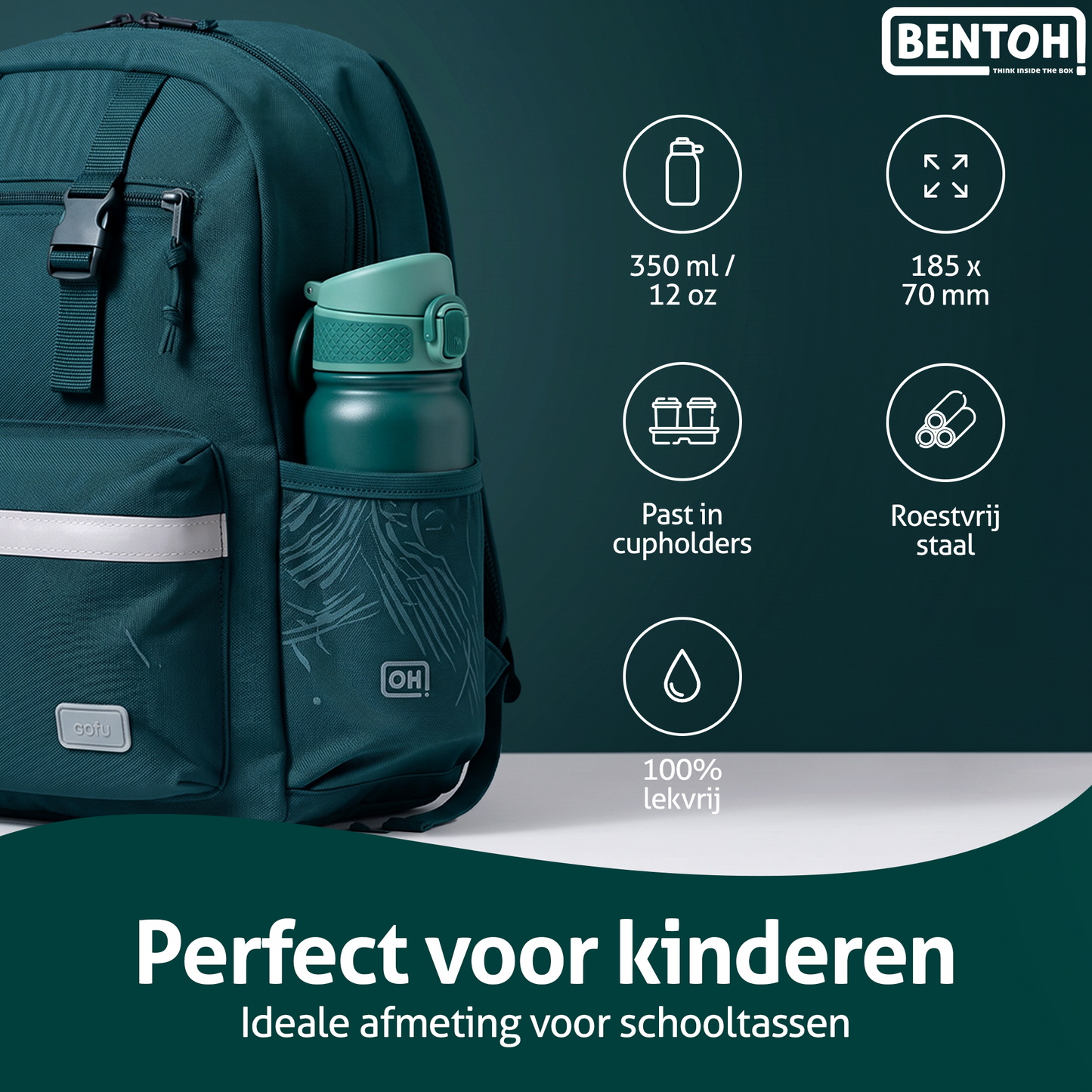 BentOH® Opitant luxe drinkfles groen 350 ml
