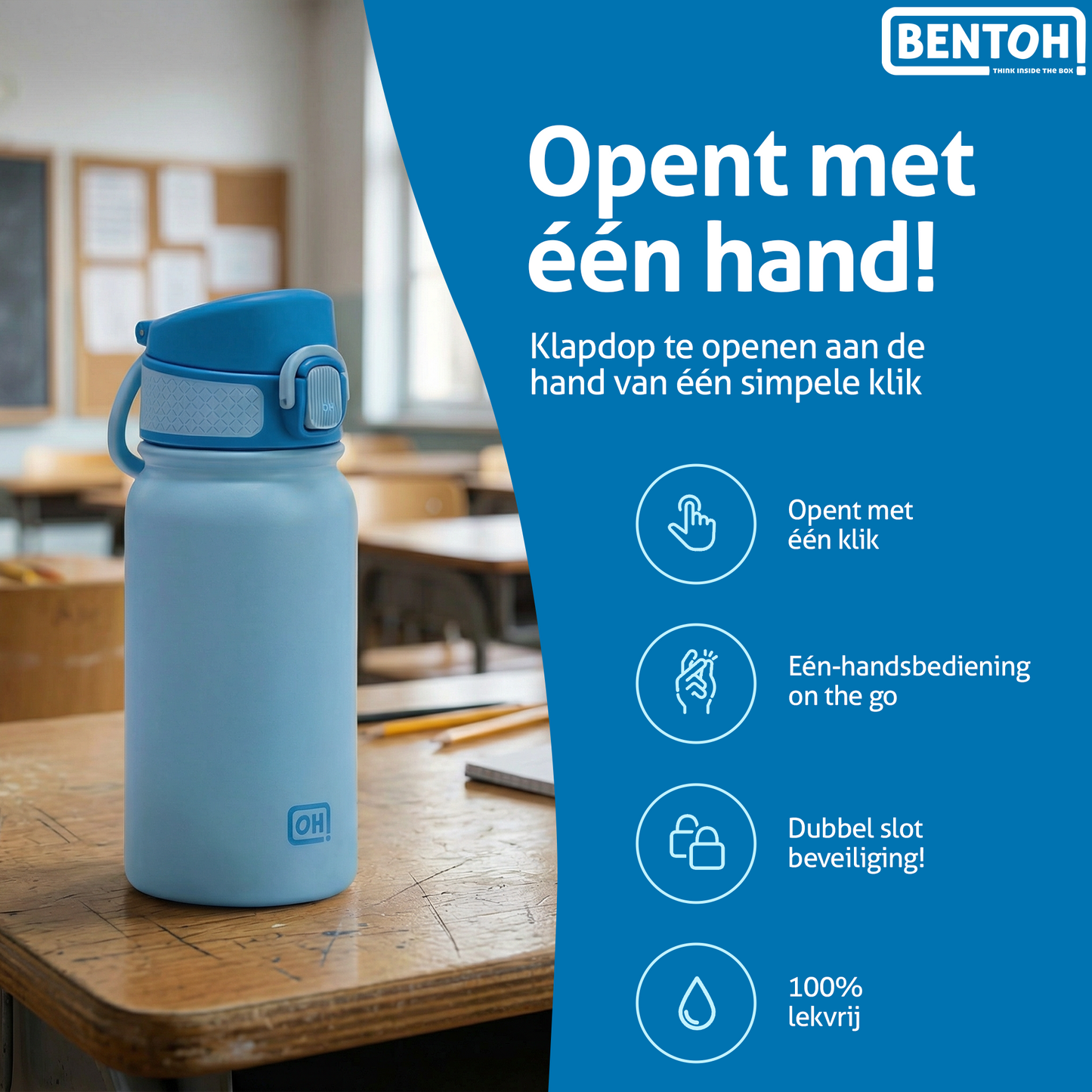 BentOH® Opitant luxe drinkfles blauw 350 ml