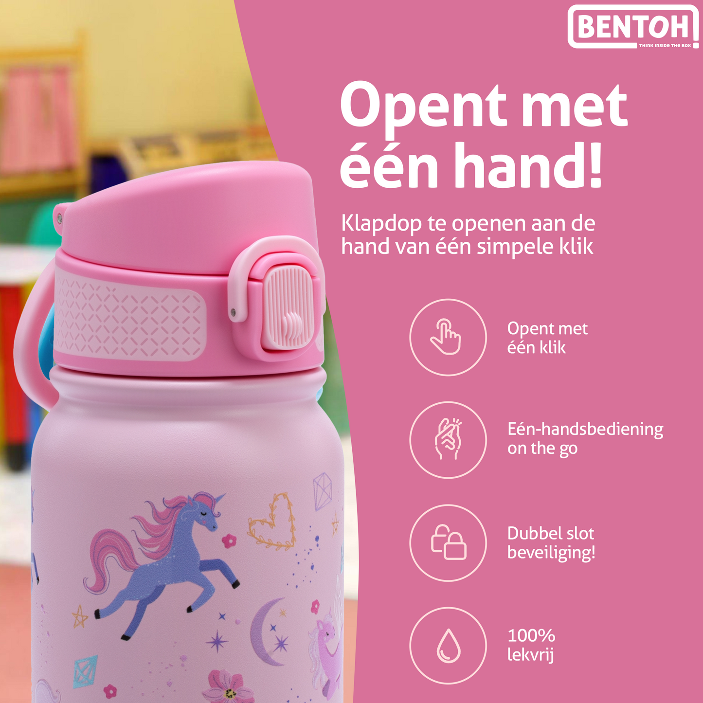 BentOH® Smile luxe drinkfles 350 ml unicorn