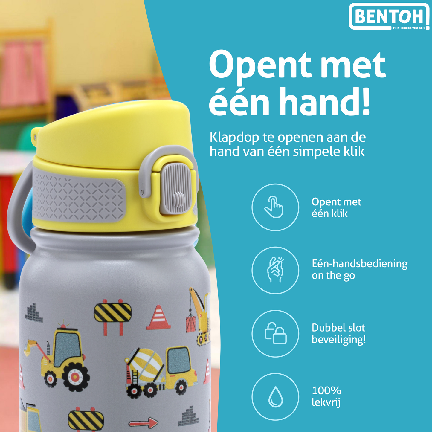 BentOH® Smile luxe drinkfles 350 ml trucks