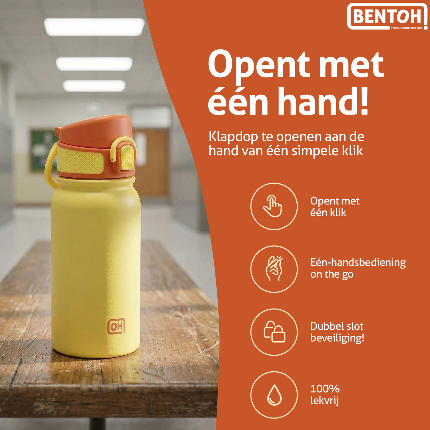 BentOH® Opitant luxe drinkfles geel/oranje 350 ml