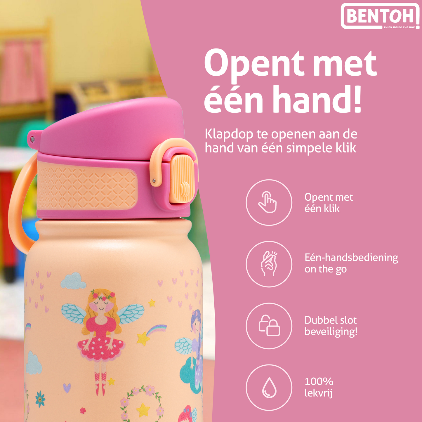 BentOH® Smile luxe drinkfles 350 ml fairy