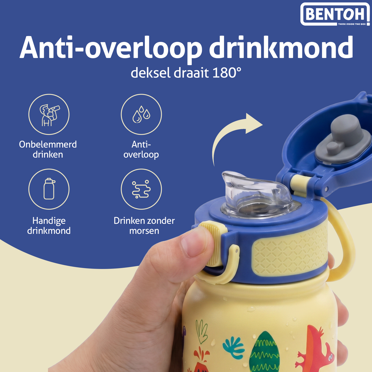 BentOH® Smile luxe drinkfles 350 ml dinosaur