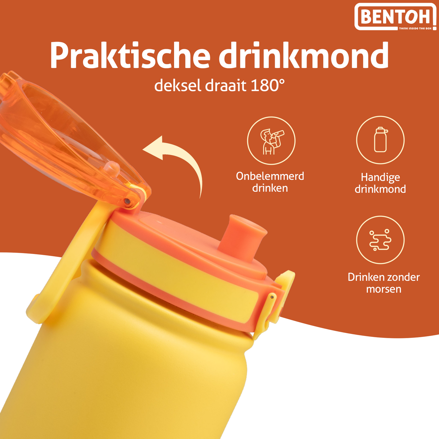 BentOH® Opitant luxe drinkfles geel/oranje 1L