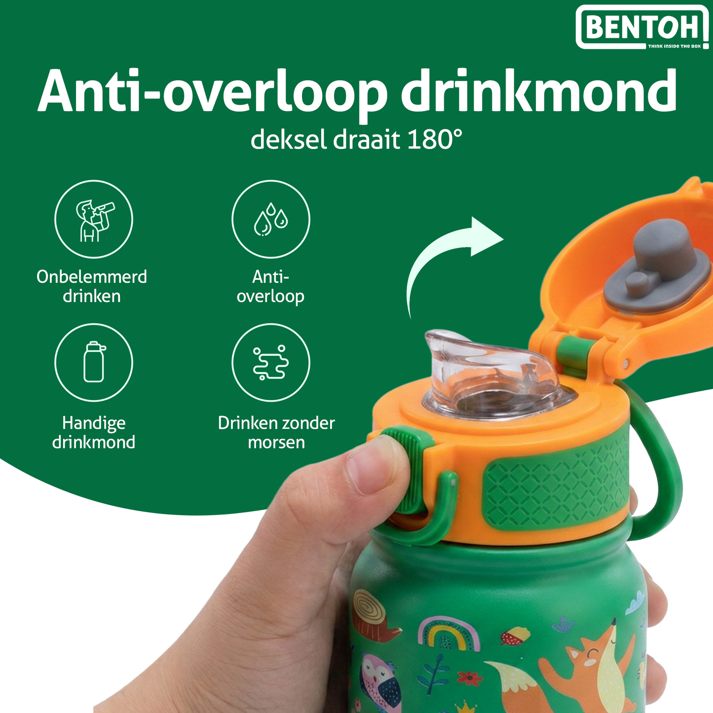 BentOH® Smile luxe drinkfles 350 ml forest