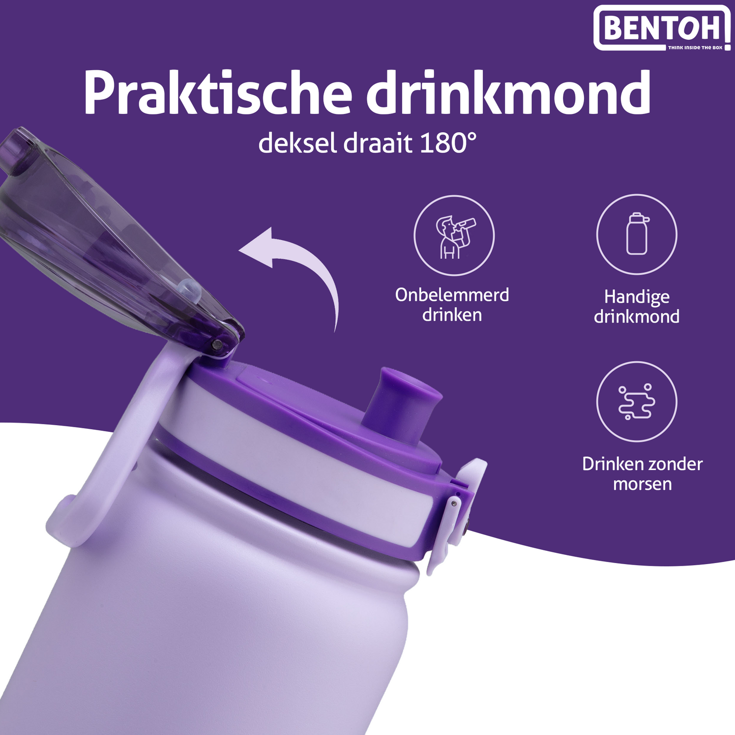 BentOH® Opitant luxe drinkfles paars 1L