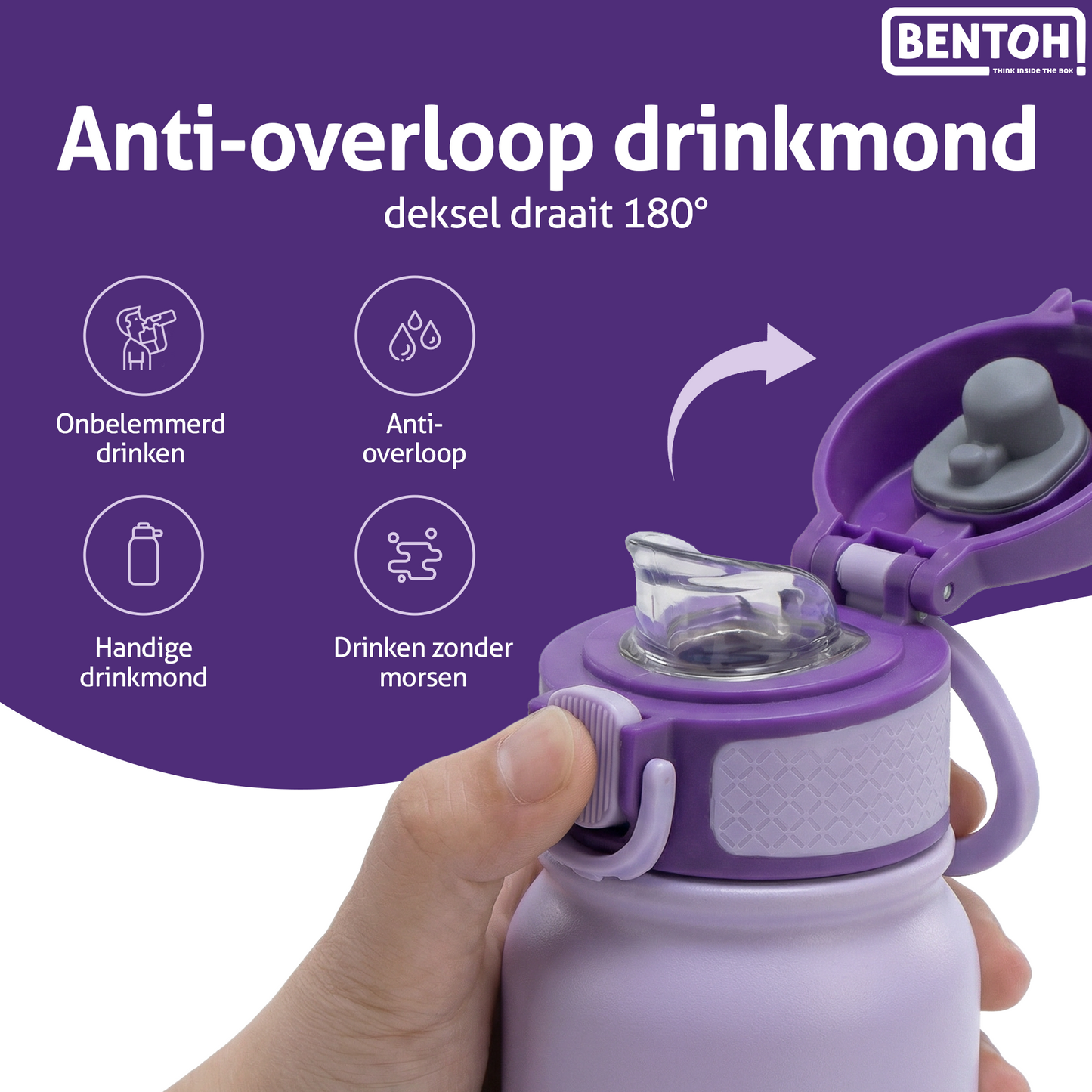 BentOH® Opitant luxe drinkfles paars 550 ml