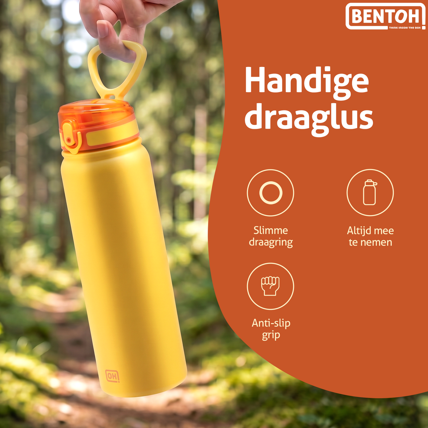 BentOH® Opitant luxe drinkfles geel/oranje 1L