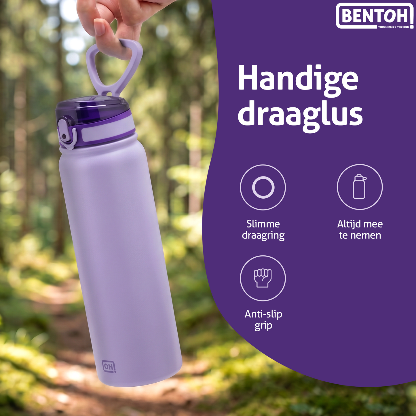 BentOH® Opitant luxe drinkfles paars 1L