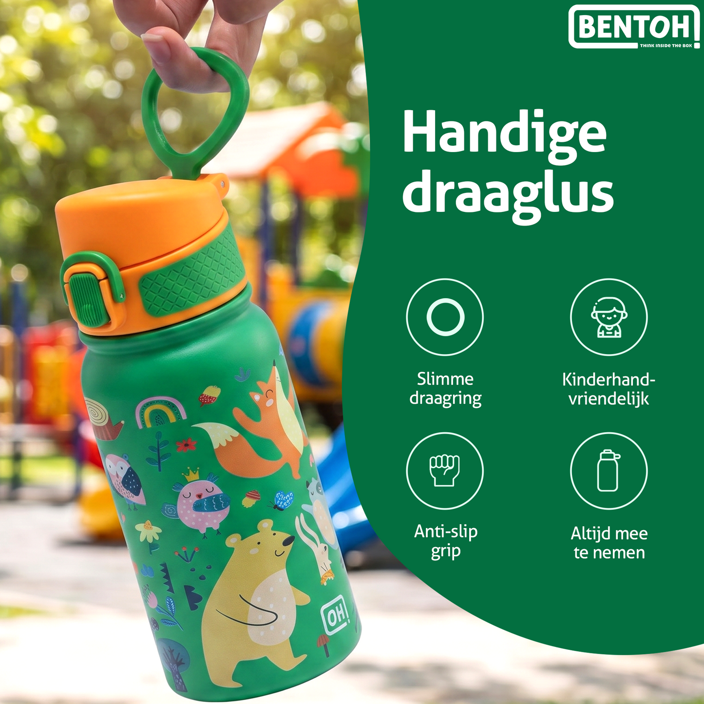 BentOH® Smile luxe drinkfles 350 ml forest