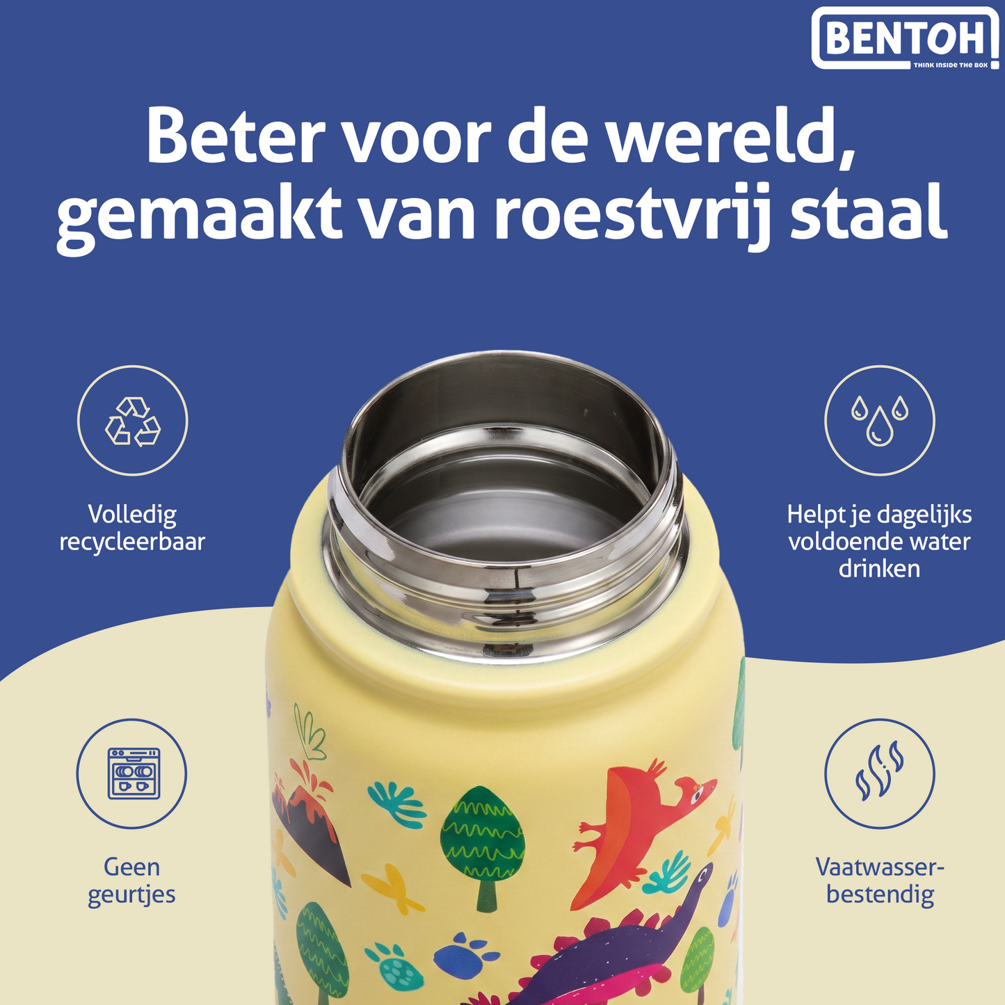 BentOH® Smile luxe drinkfles 350 ml dinosaur