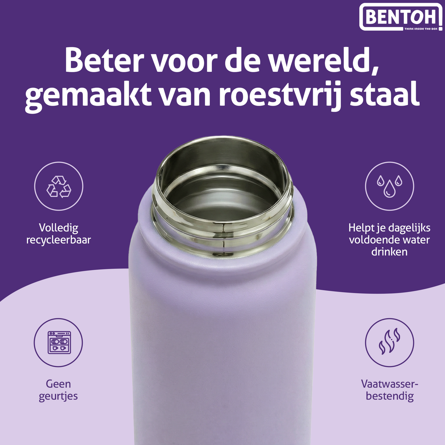 BentOH® Opitant luxe drinkfles paars 1L