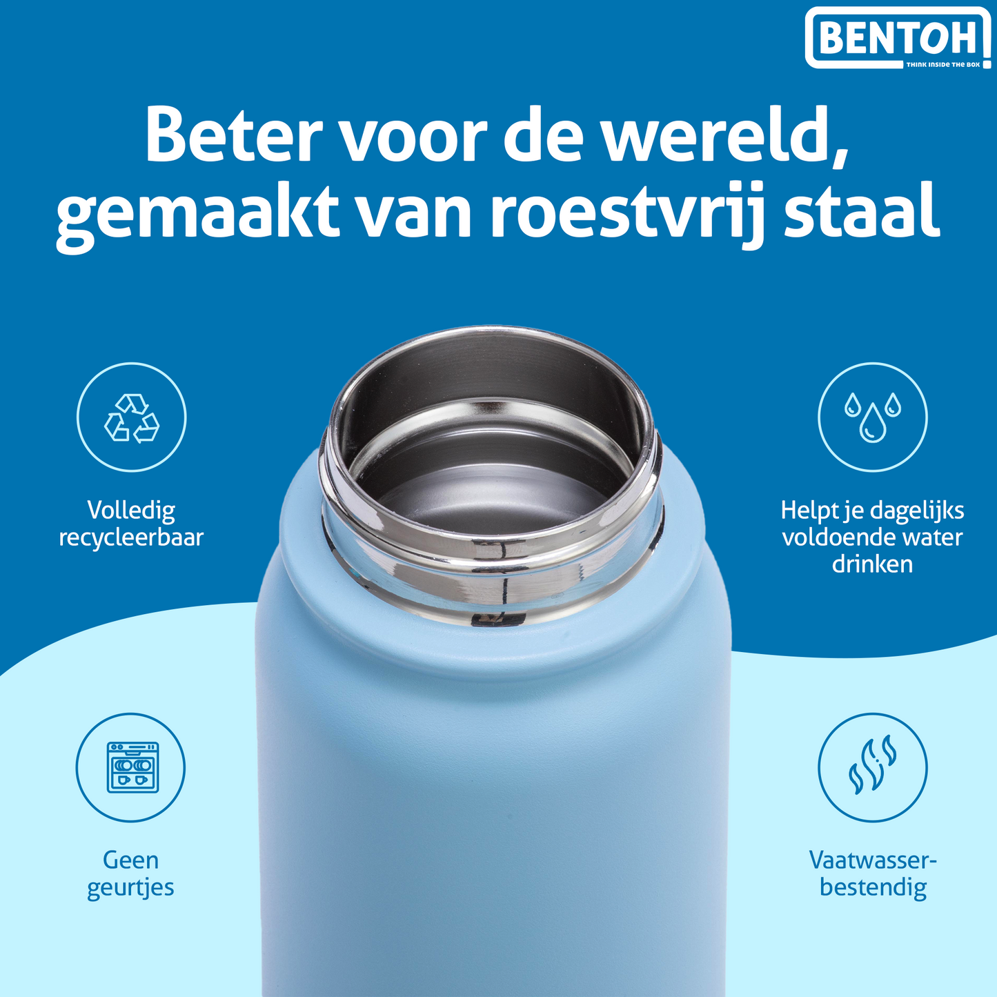 BentOH® Opitant luxe drinkfles blauw 550 ml