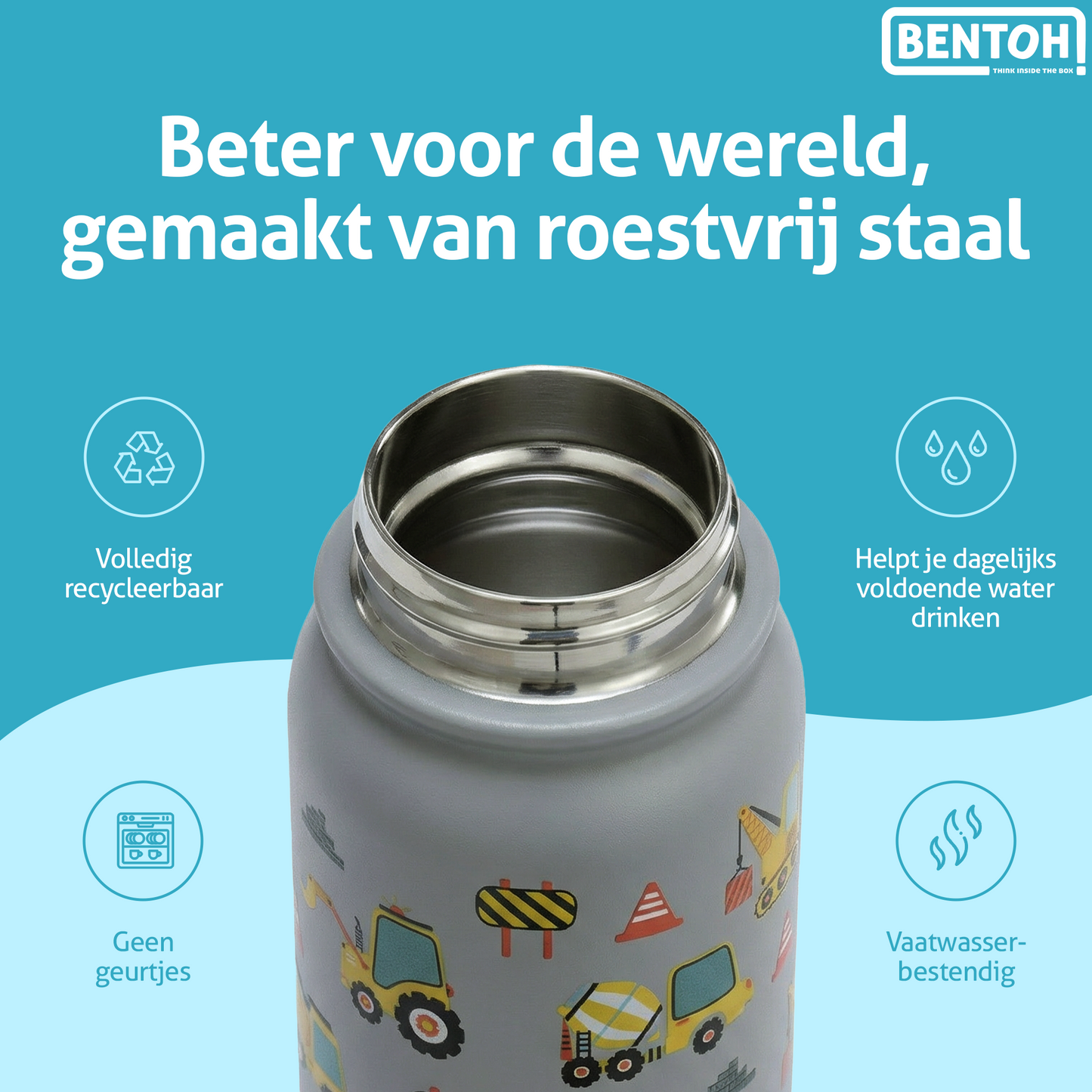 BentOH® Smile luxe drinkfles 350 ml trucks