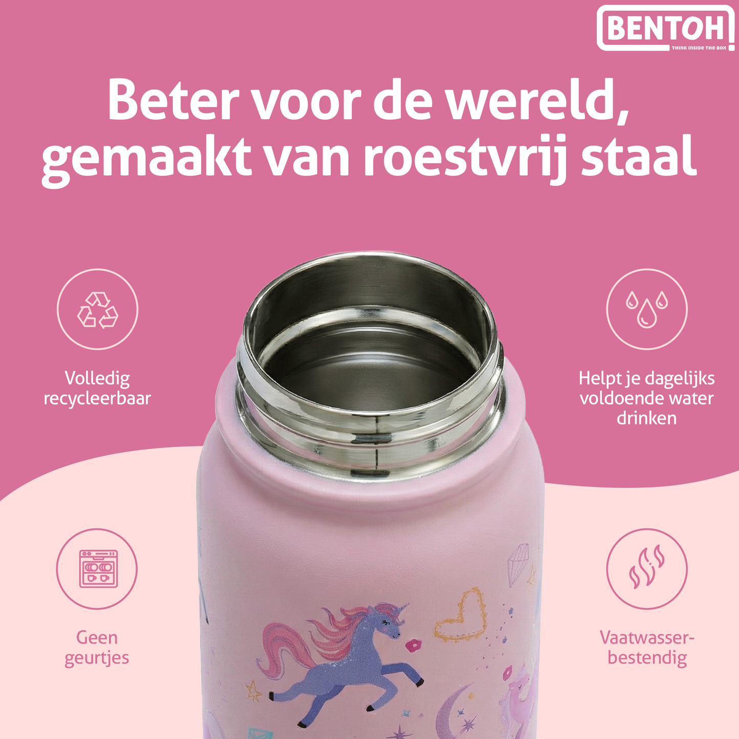 BentOH® Smile luxe drinkfles 350 ml unicorn