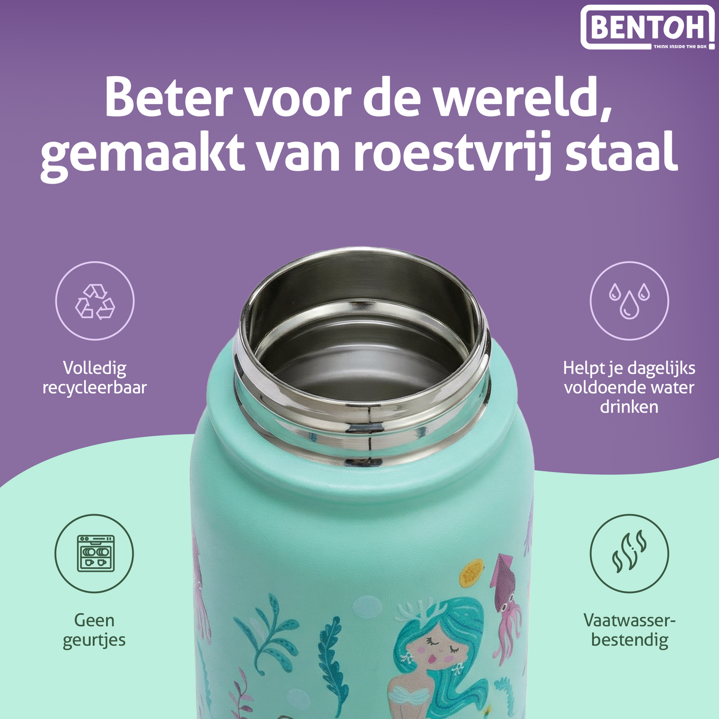 BentOH® Smile luxe drinkfles 350 ml mermaid