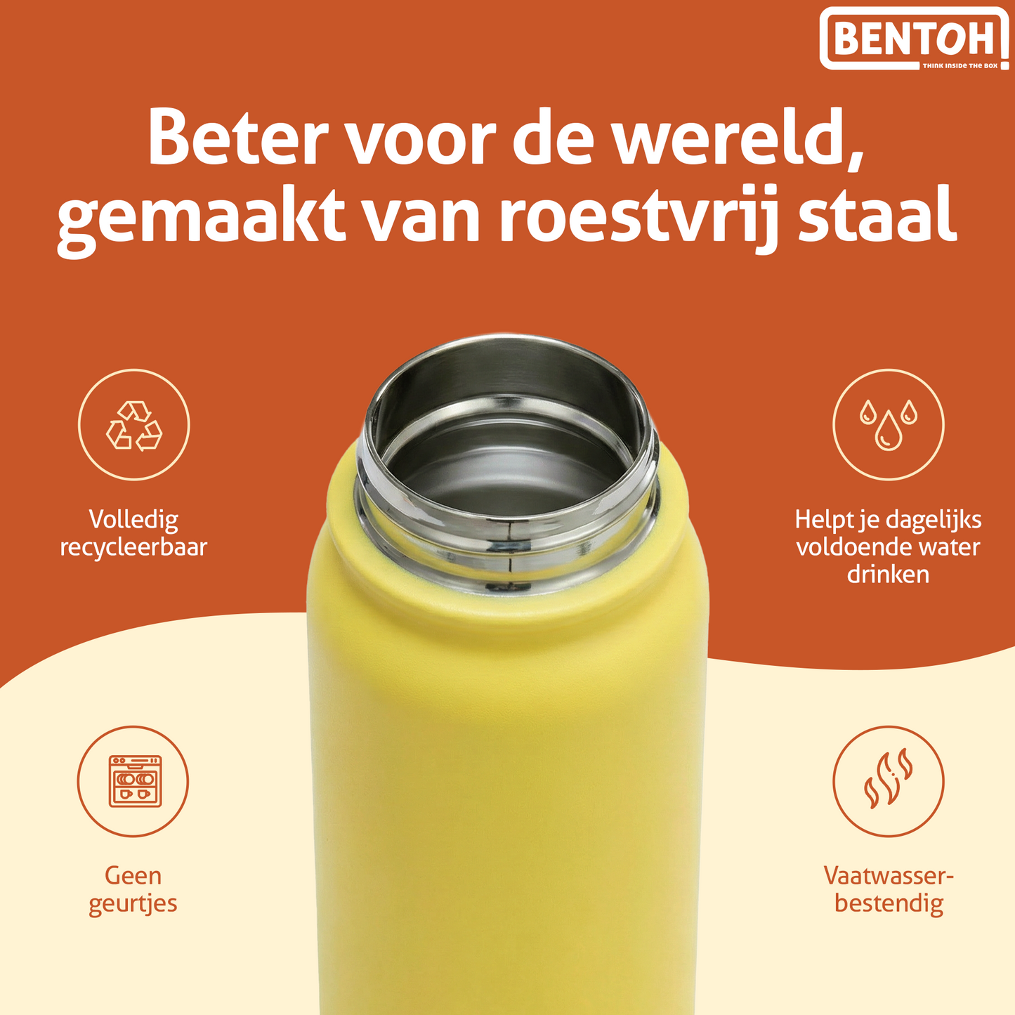 BentOH® Opitant luxe drinkfles geel/oranje 1L