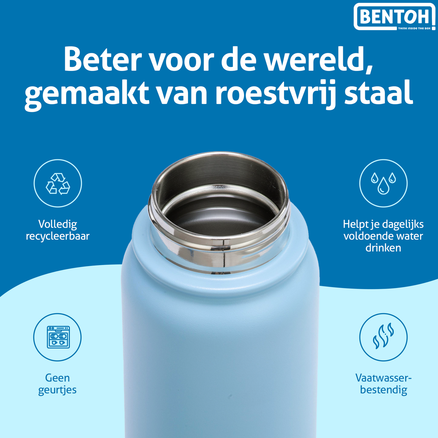 BentOH® Opitant luxe drinkfles blauw 1L