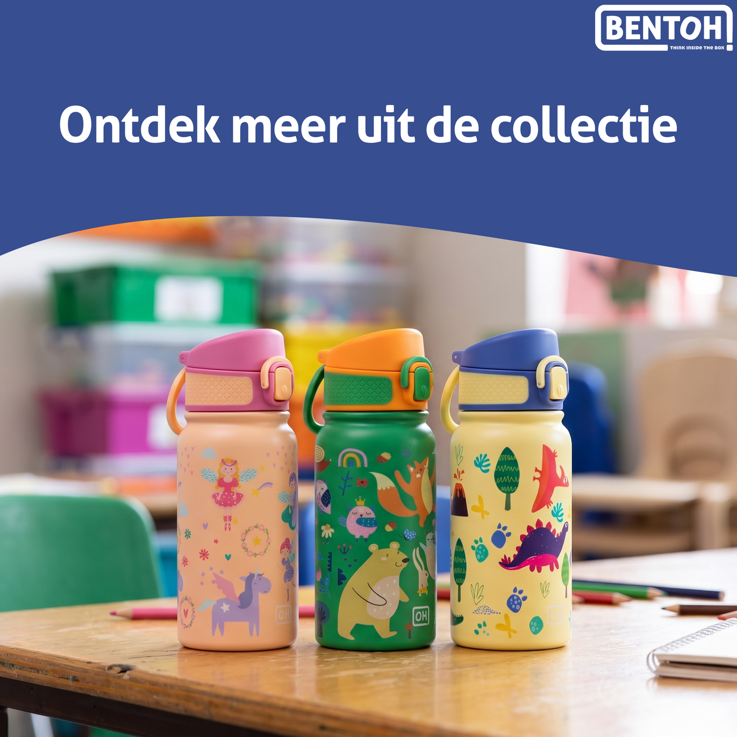 BentOH® Smile luxe drinkfles 350 ml dinosaur