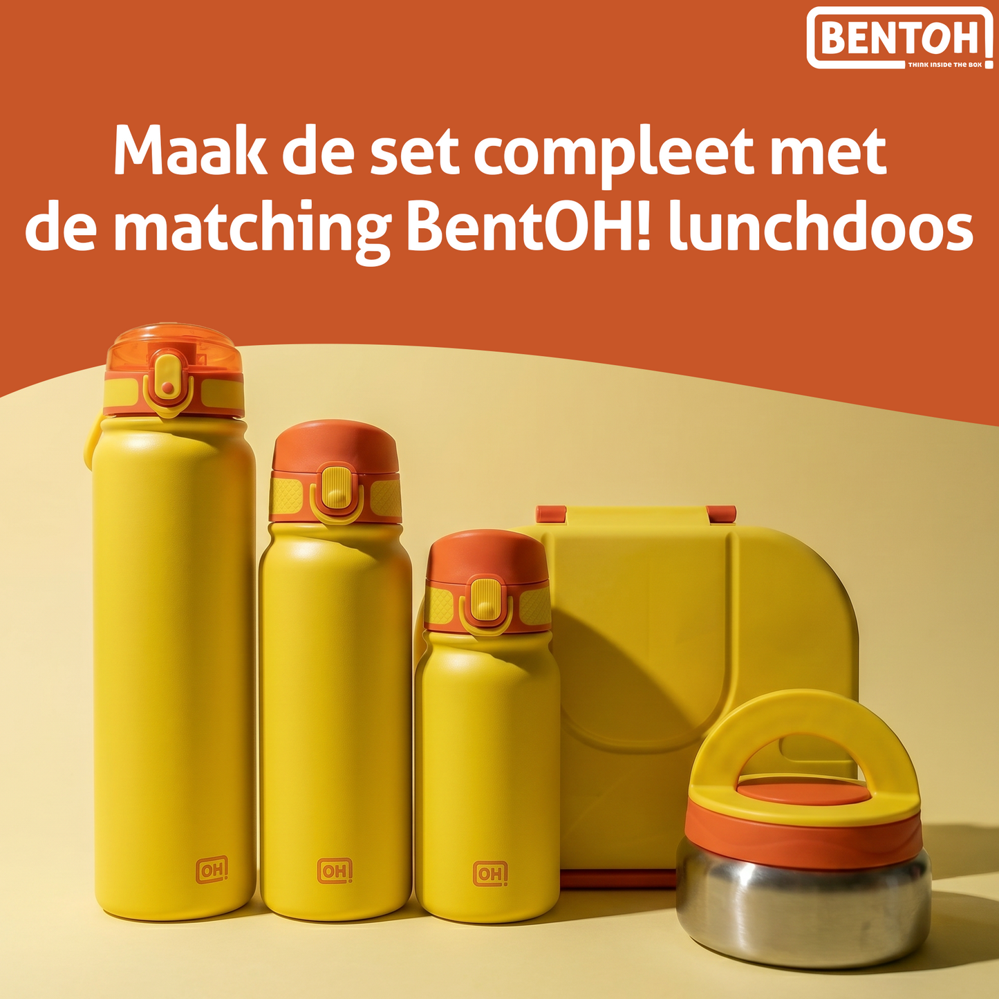 BentOH® Opitant luxe drinkfles geel/oranje 1L