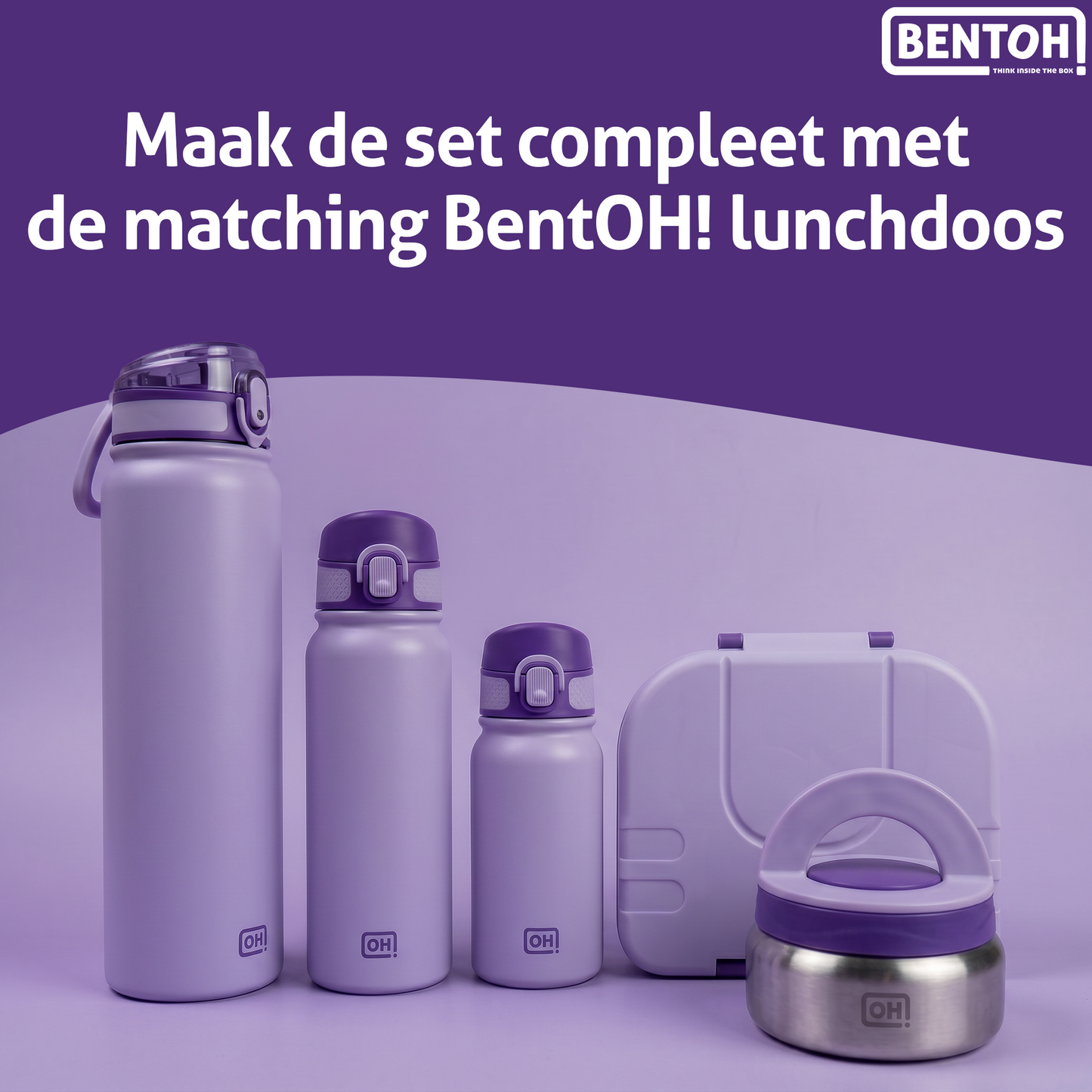 BentOH® Opitant luxe drinkfles paars 1L
