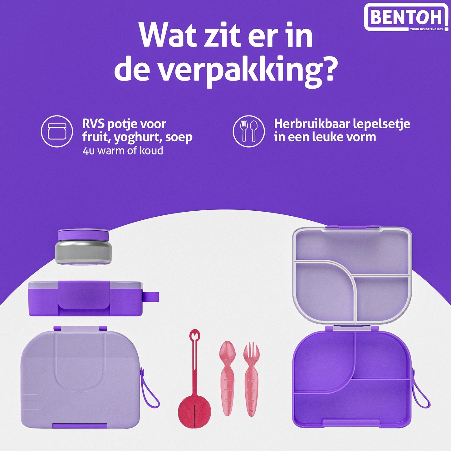 BentOH!® Opitant luxe lunchdoos paars