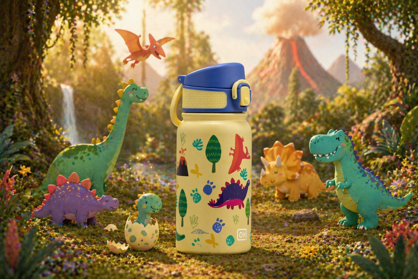 BentOH® Smile luxe drinkfles 350 ml dinosaur