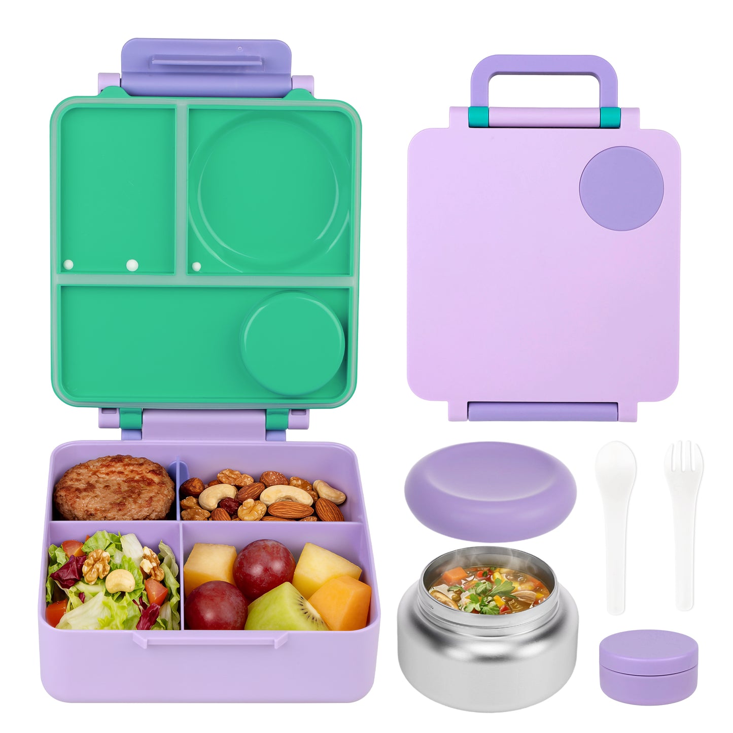 BentOH!® Square luxe lunchdoos paars