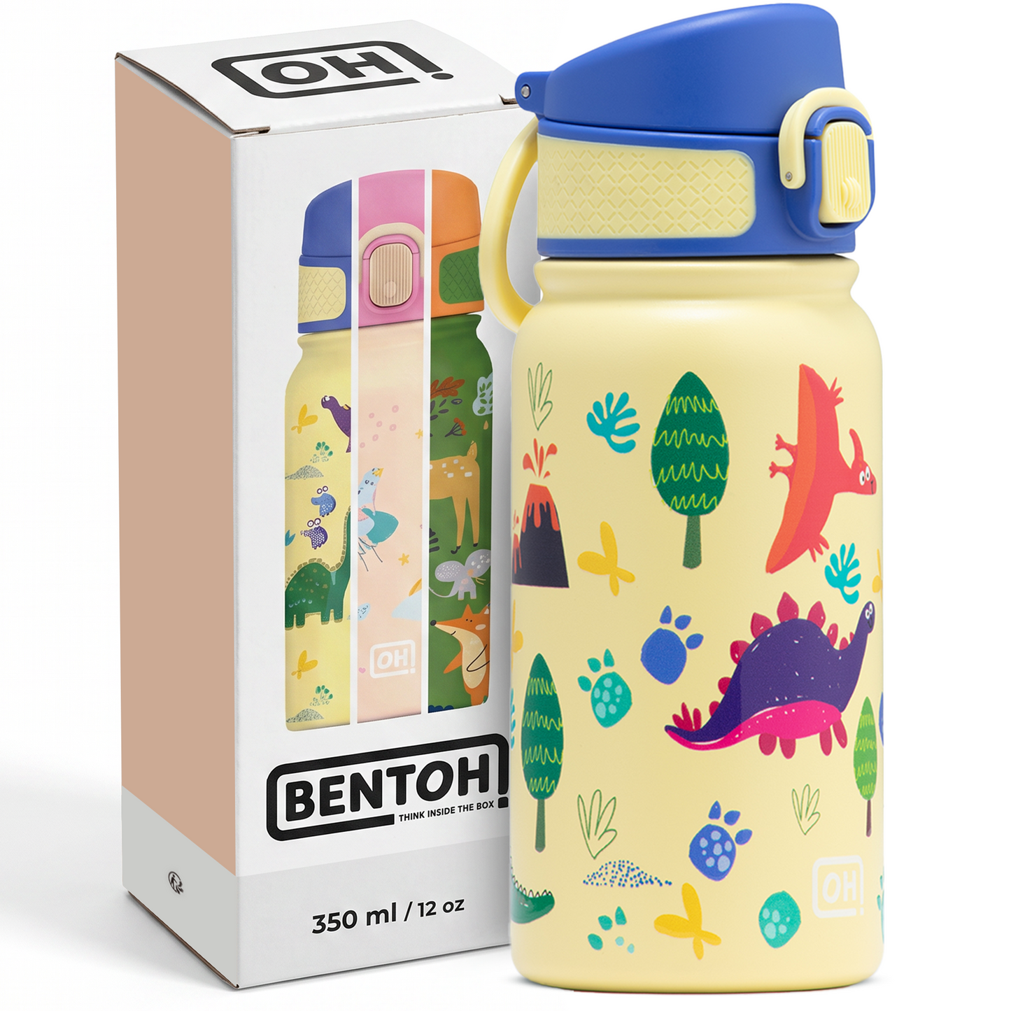 BentOH® Smile luxe drinkfles 350 ml dinosaur
